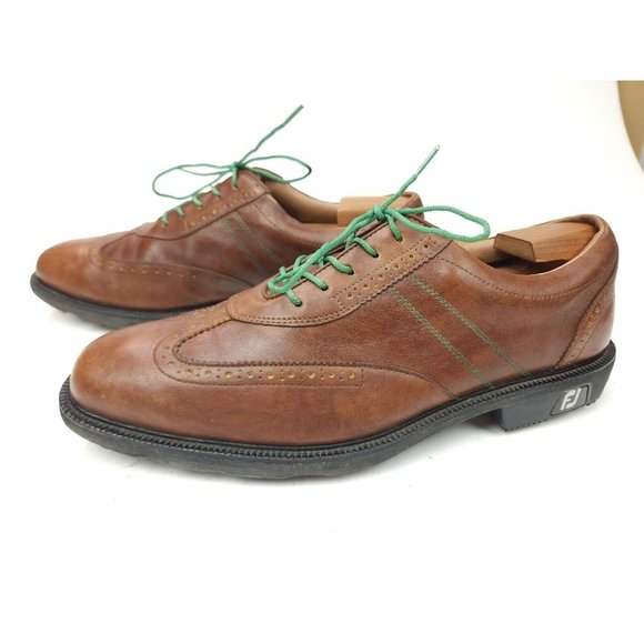 Footjoy FJ Icon 52252 Mens Brown Leather Wingtip Oxford Golf Shoes Sz 11 M main image 11